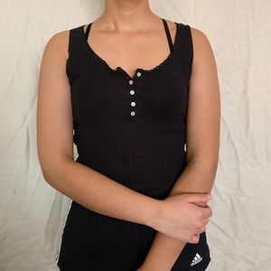 Black Button Up Tank from Forever 21